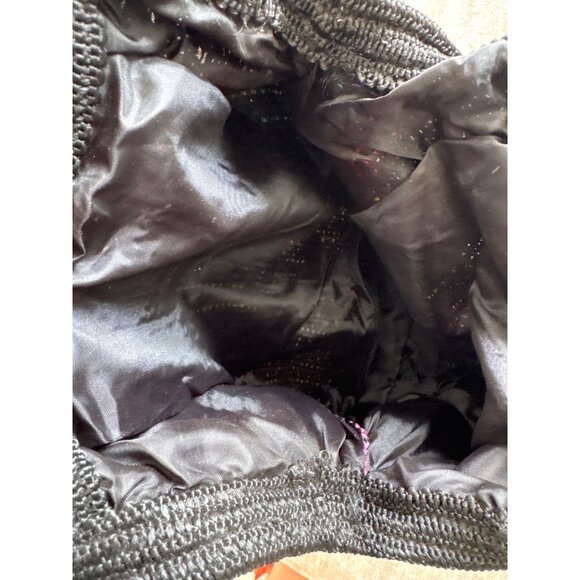 Vintage Black and Rainbow Crochet Tote - Picture 5 of 7